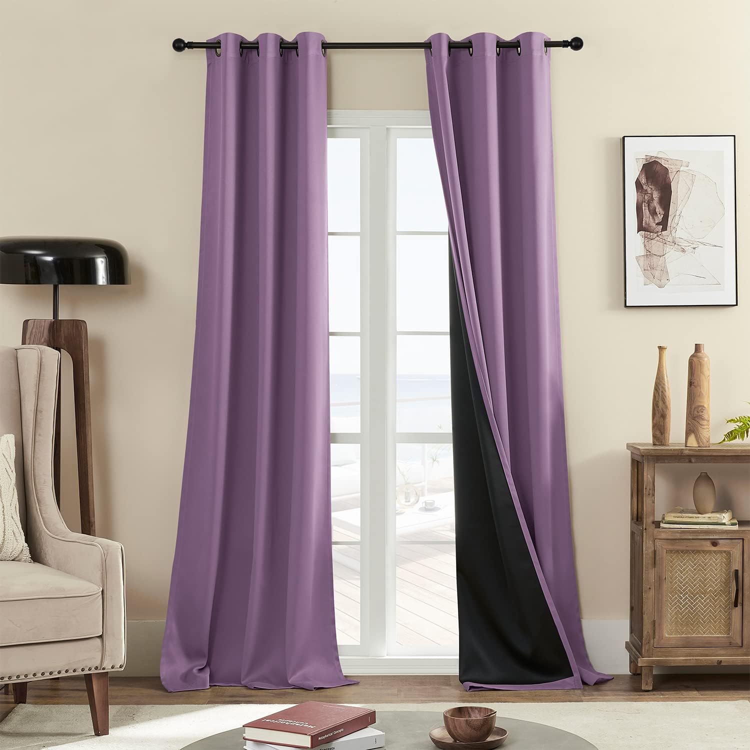 Rutterllow 100% Blackout Curtain for Total Room Darkening