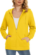 MAGCOMSEN Women's Fleece Lined Zip Up Hoodie - Warm Everyday Coat