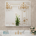 36x36 in White Metal Framed Bathroom Mirror - Clean, No-Distortion