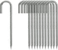 Ground Stakes Heavy Duty 12 in J-Hook Rebar Stakes - Durable Garden