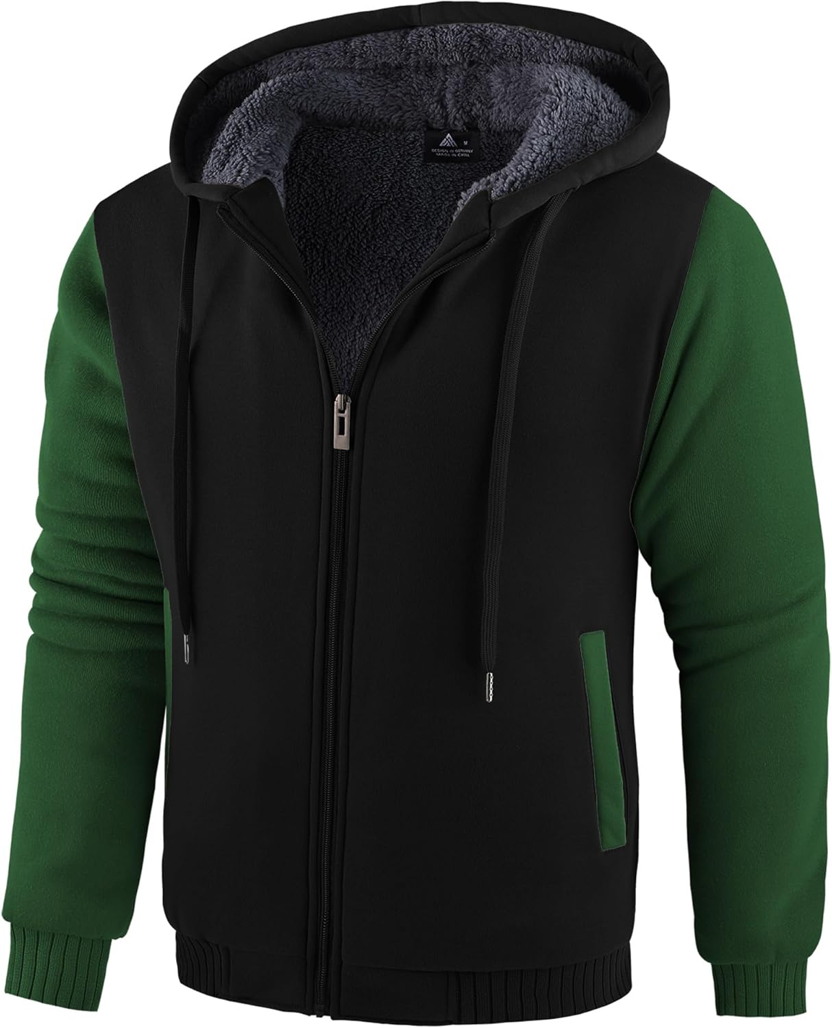 SWISSWELL Men Zip Up Hoodies Sherpa Lined Heavyweight Jacket