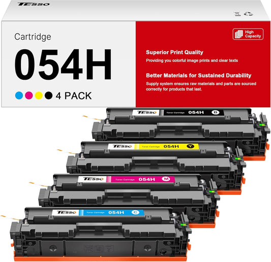 High Yield 054H Toner Cartridge Set for Canon Printers - 4 Pack