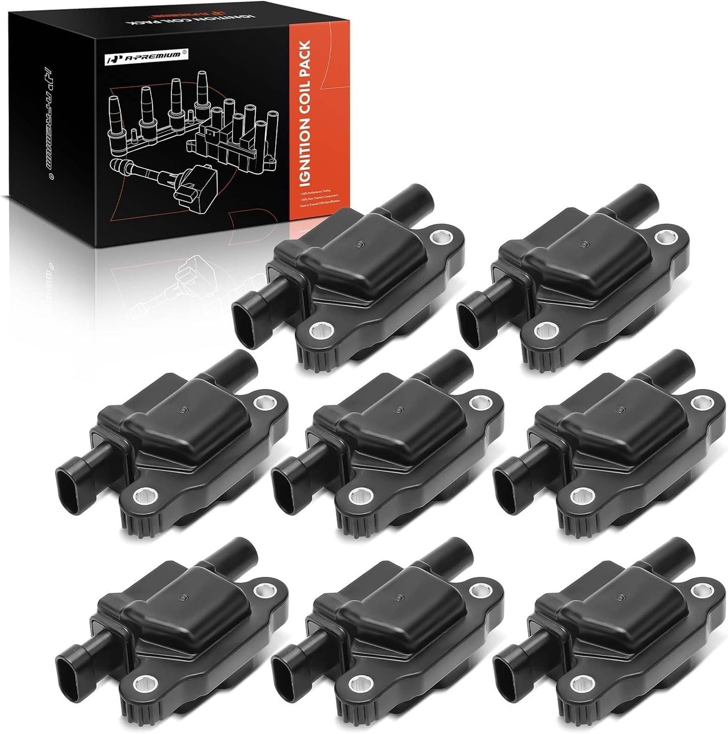 A-Premium Ignition Coil Pack Set of 8 for Chevrolet Silverado