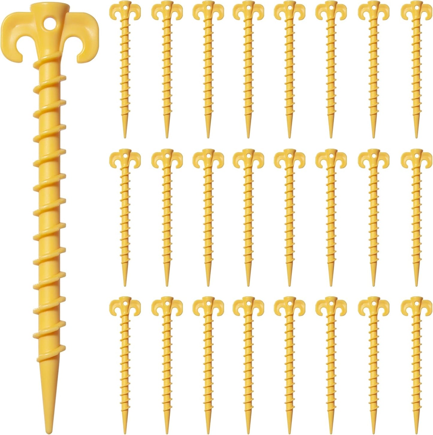 24 Heavy Duty Spiral Tent Stakes - Secure Your Outdoor Adventures!