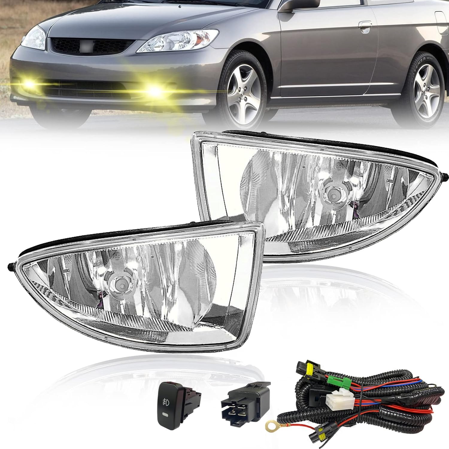 Driving Fog Lights for 2004-2005 Honda Civic 2/4DR Models