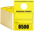 Yellow Parking Permit Hang Tags 3.15 x 4.75 in - 500 Pack