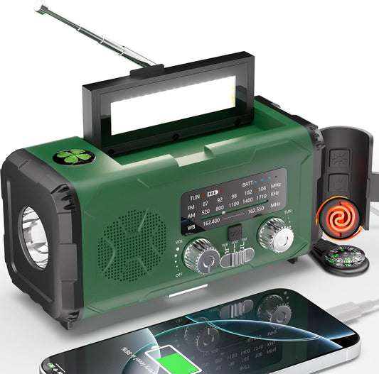 Emergency Weather Radio NOAA AM FM with Power Bank & Fire Starter