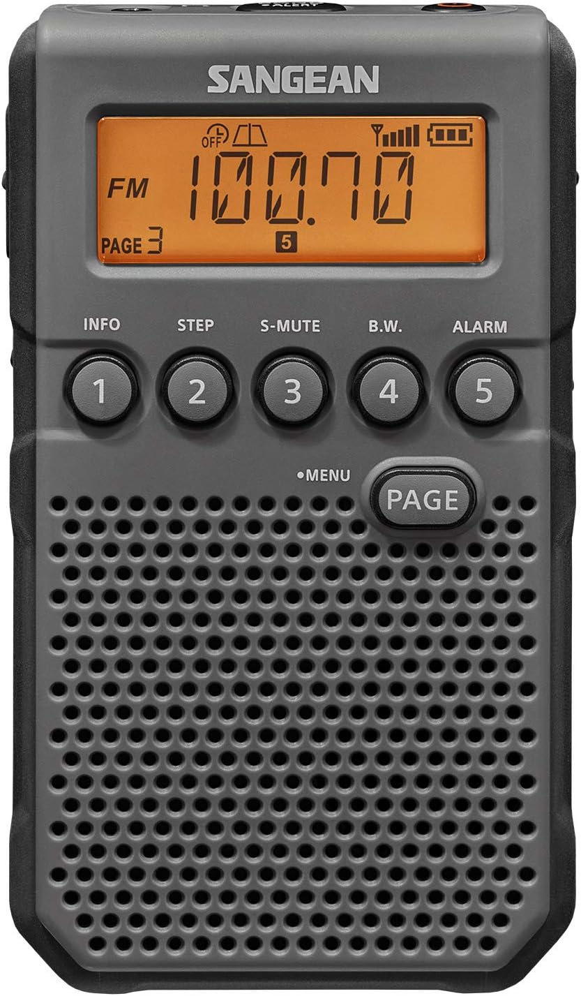 Sangean DT-800BK Pocket Radio with NOAA Weather Alerts