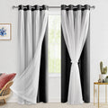 Hiasan Black Blackout Curtains with Sheer for Elegant Rooms