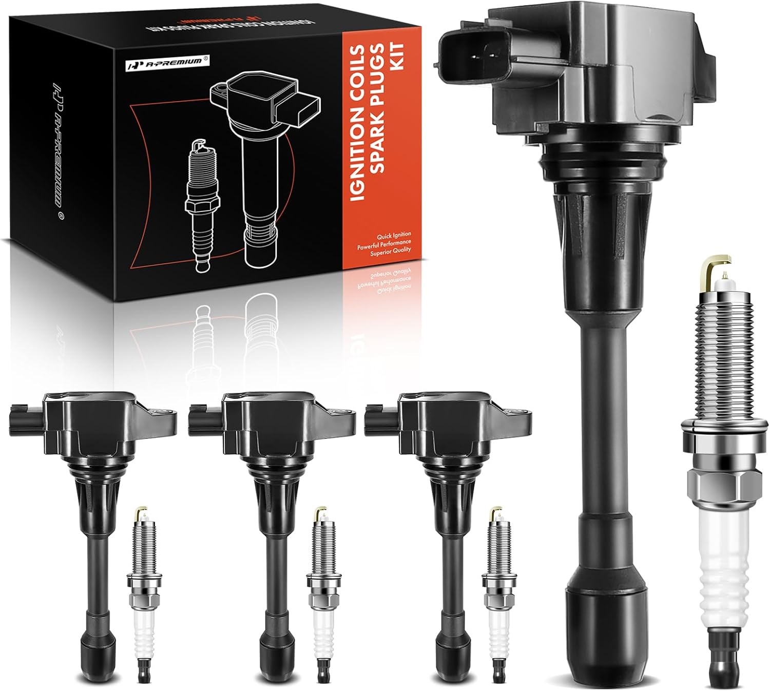 A-Premium Ignition Coil Pack and Spark Plugs for Nissan Vehicles