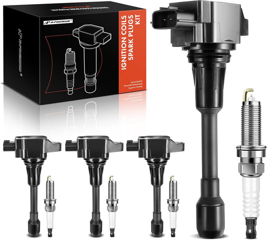 A-Premium Ignition Coil Pack and Spark Plugs for Nissan Vehicles