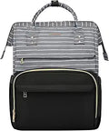 LOVEVOOK Stylish Laptop Backpack for Women - Grey Stripe Design