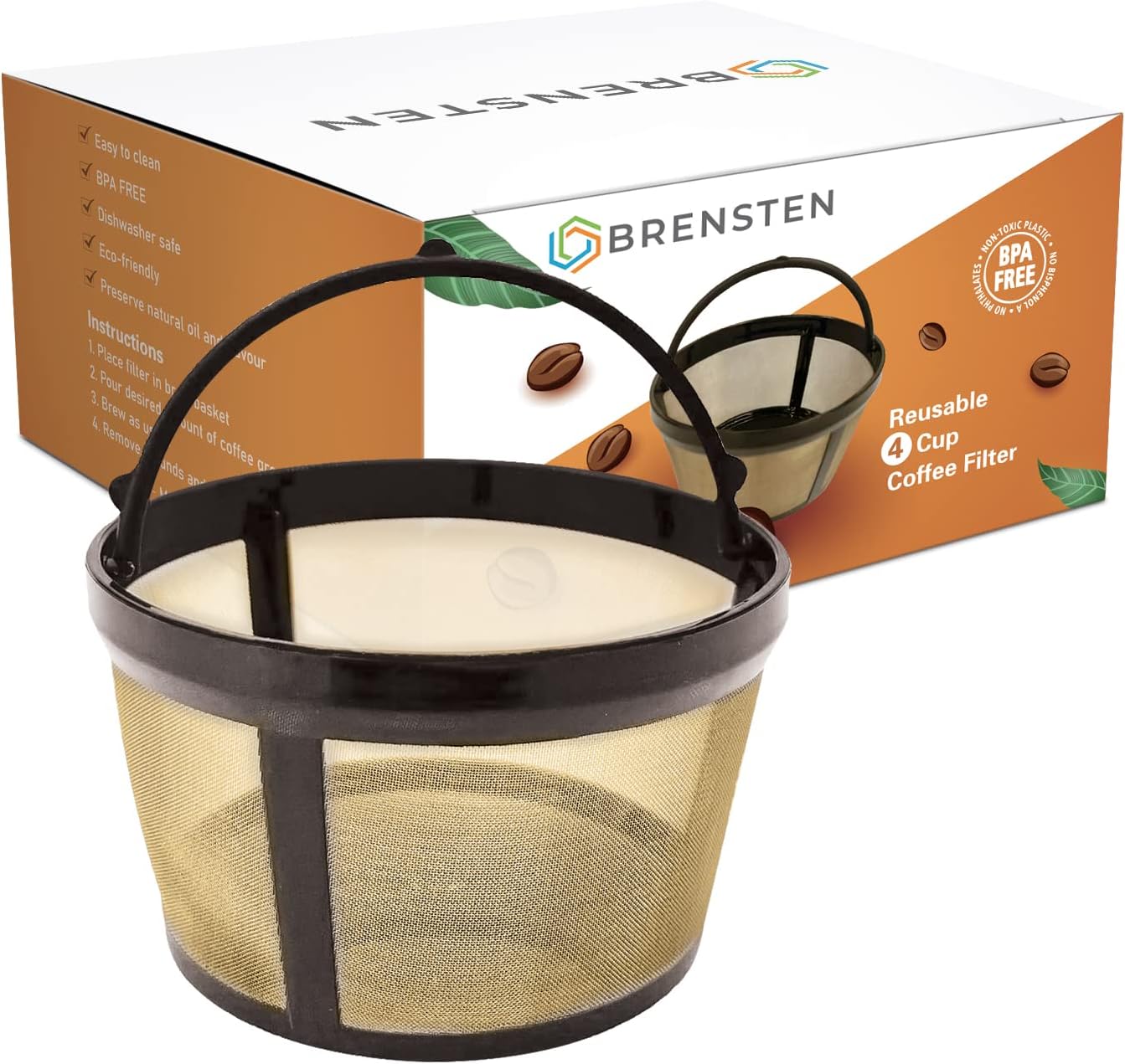 BRENSTEN Reusable Filter Basket - Fits MrCoffee Maker