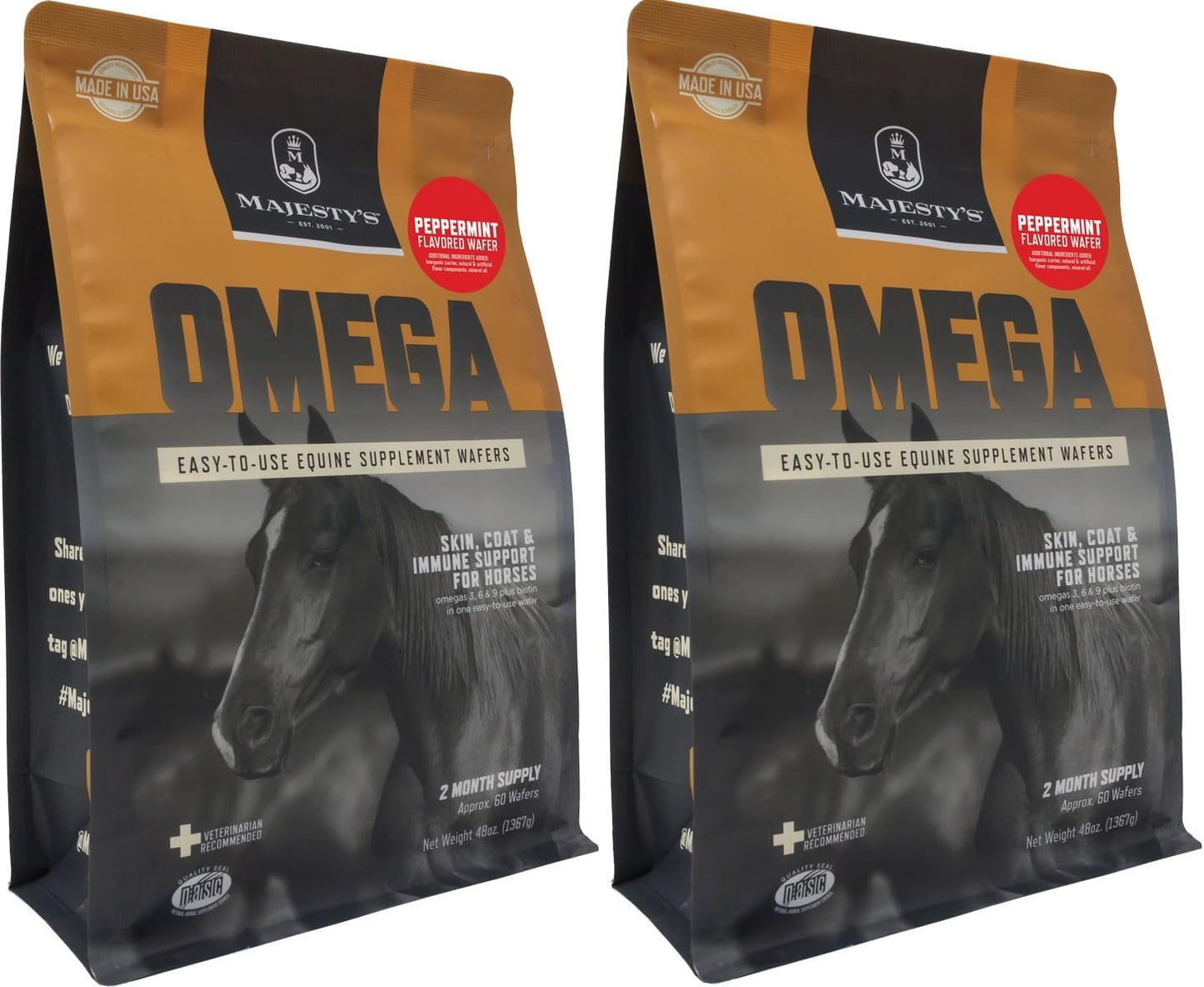 Majesty's Omega Wafers for Superior Horse Skin and Coat Care