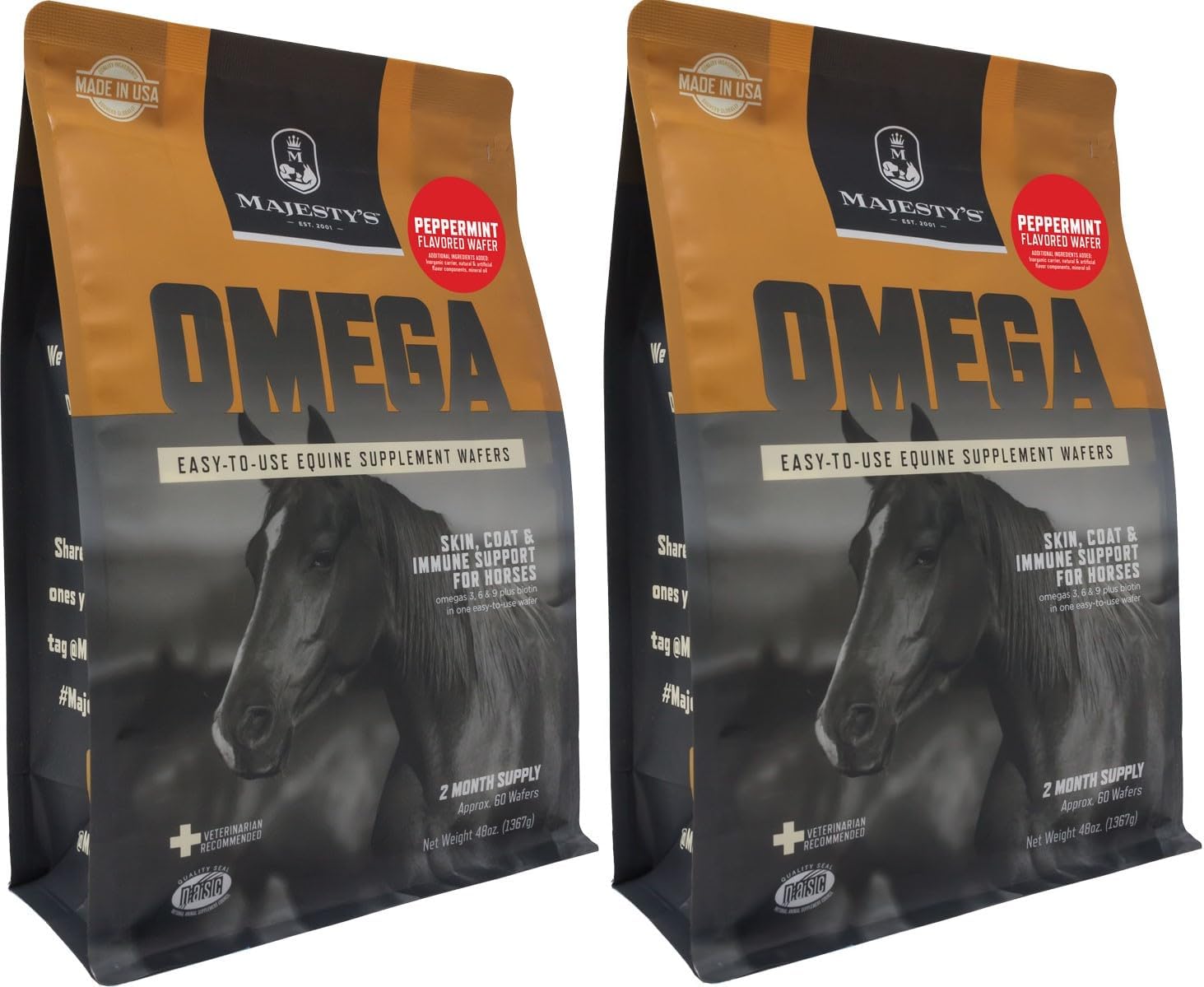 Majesty's Omega Wafers for Superior Horse Skin and Coat Care