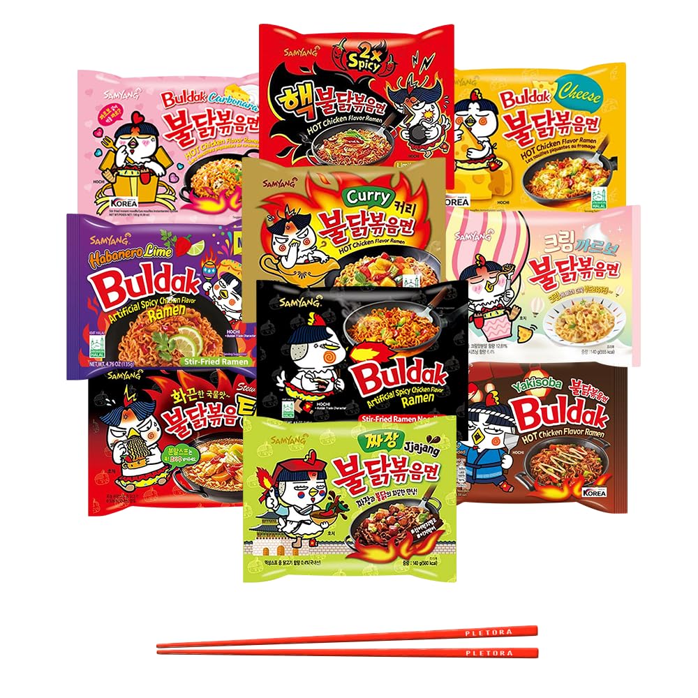 Samyang Buldak Ramen Noodles Variety Pack with 10 Flavors