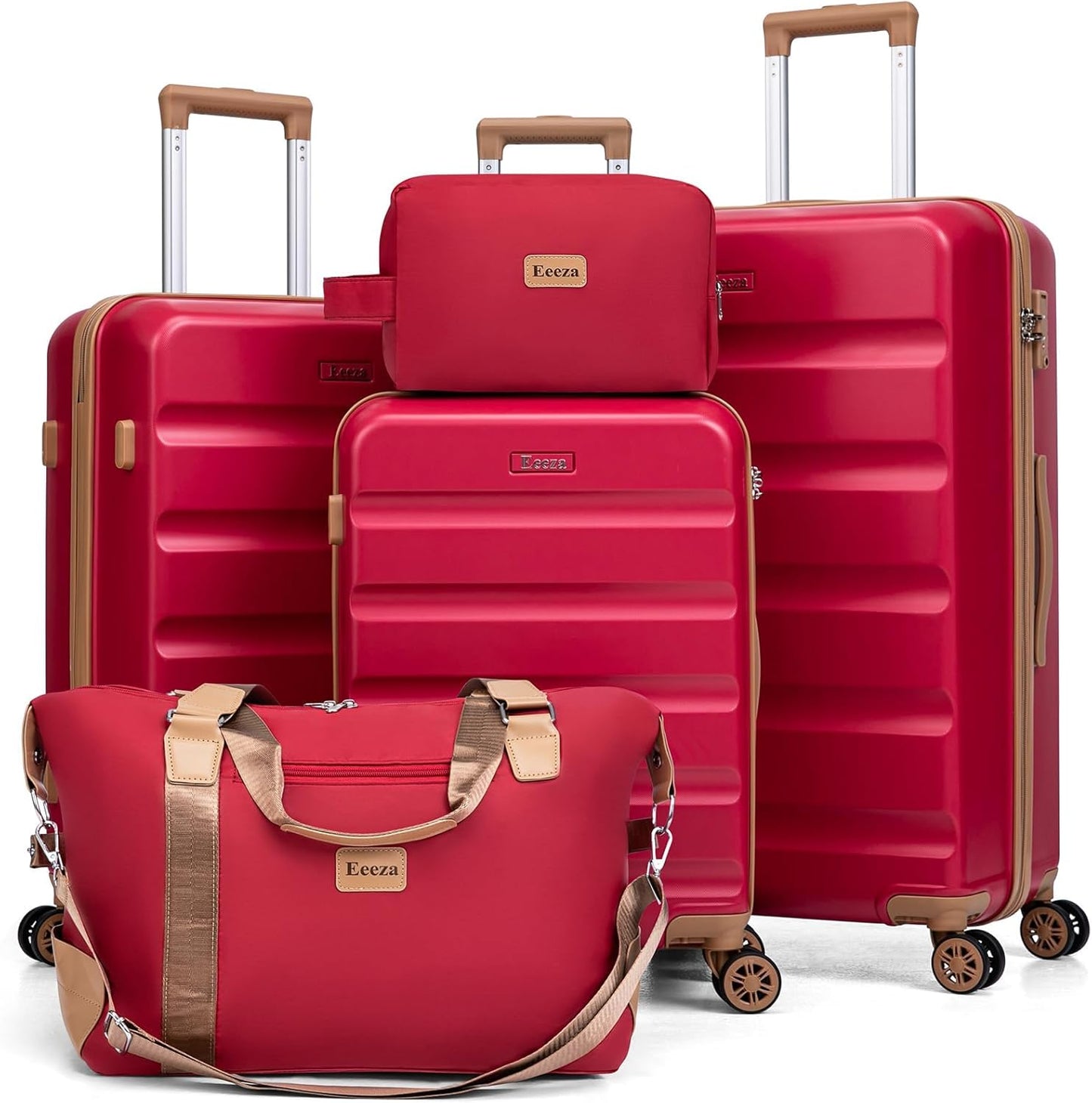 5 Piece Luggage Set with Wheels for Effortless Travel