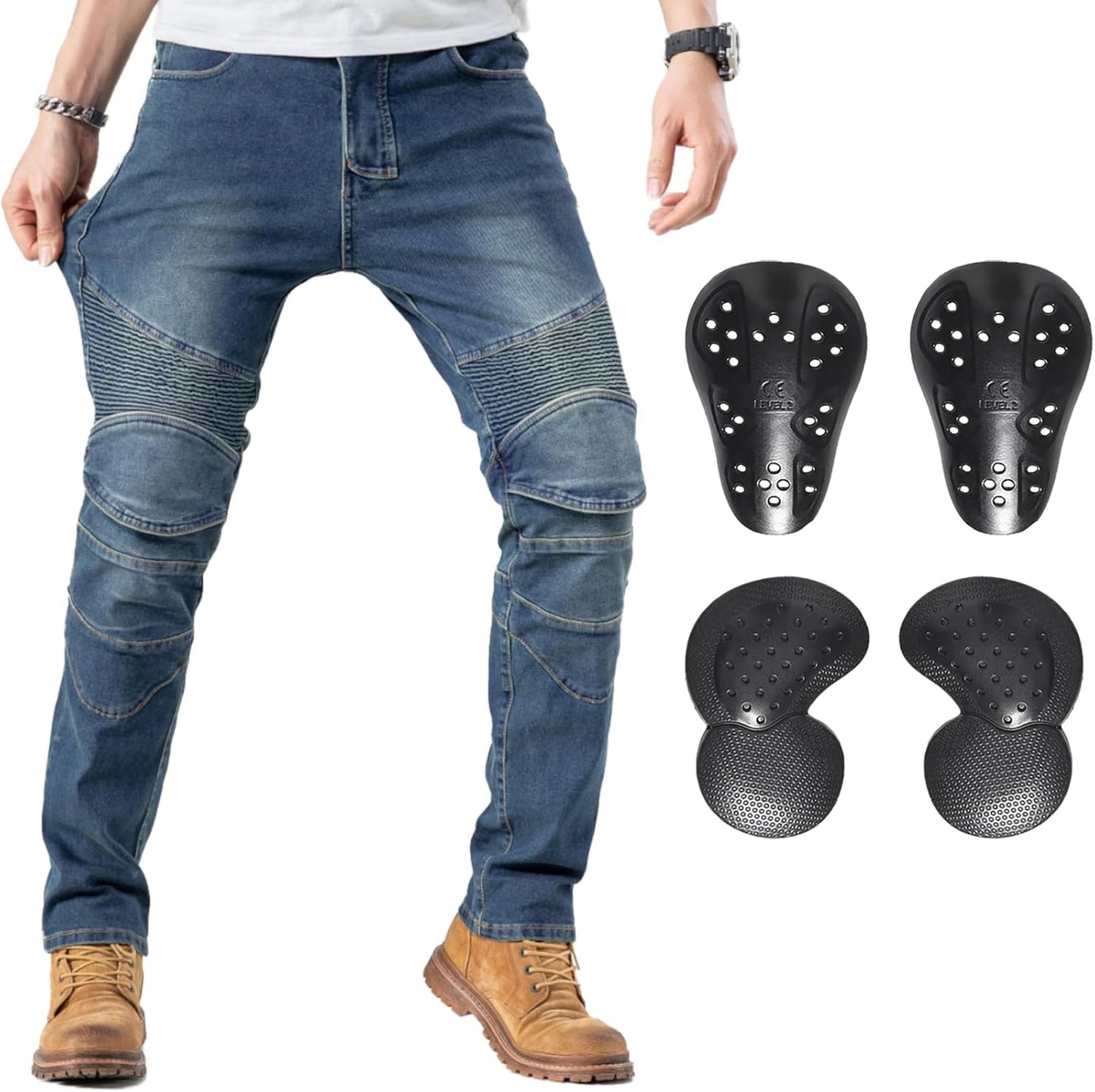 CTBQiTom Men's Motorcycle Pants with CE Armor for Safety