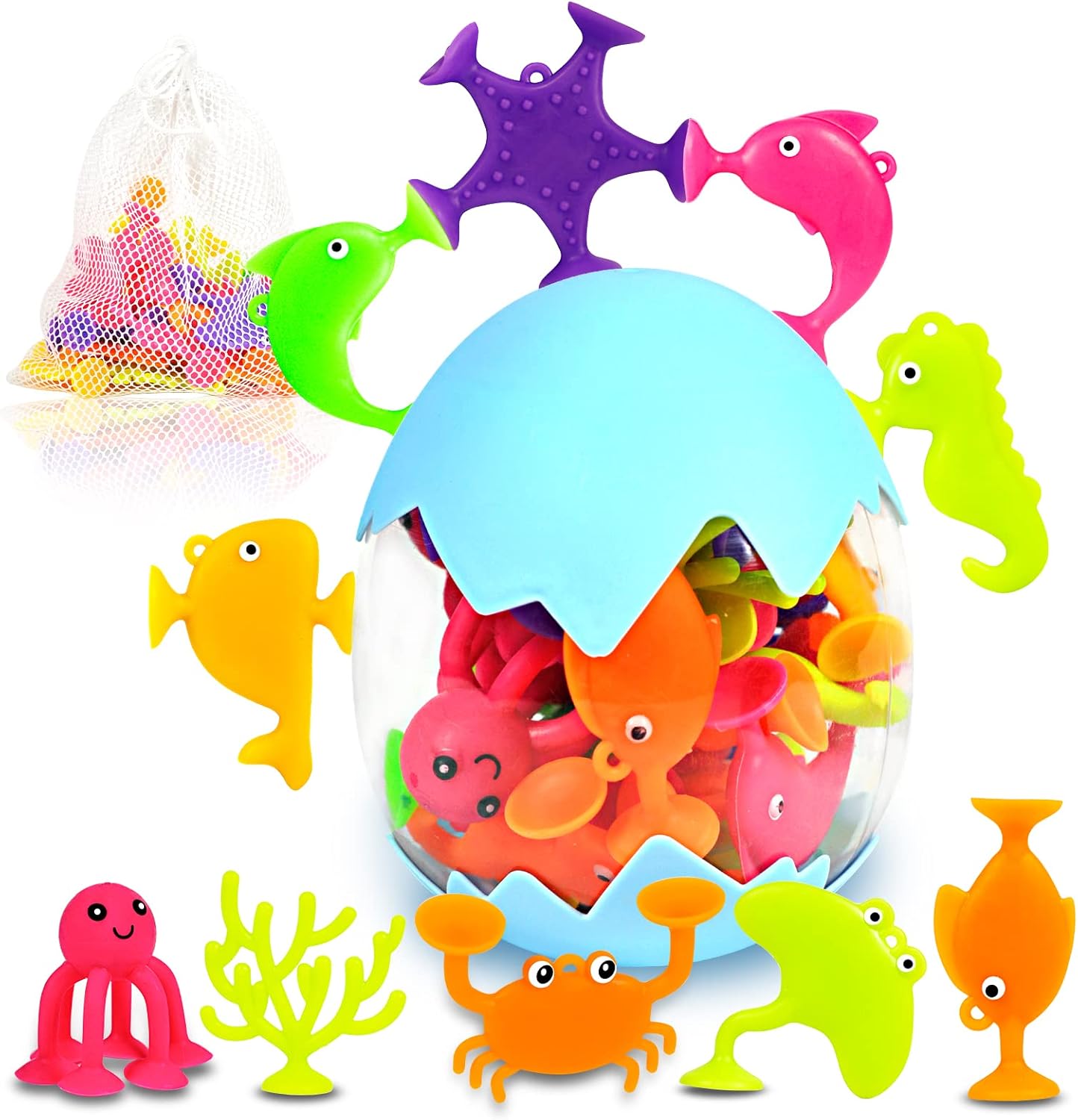 Texviko Silicone Suction Bath Toys Set - Mold-Free Fun!