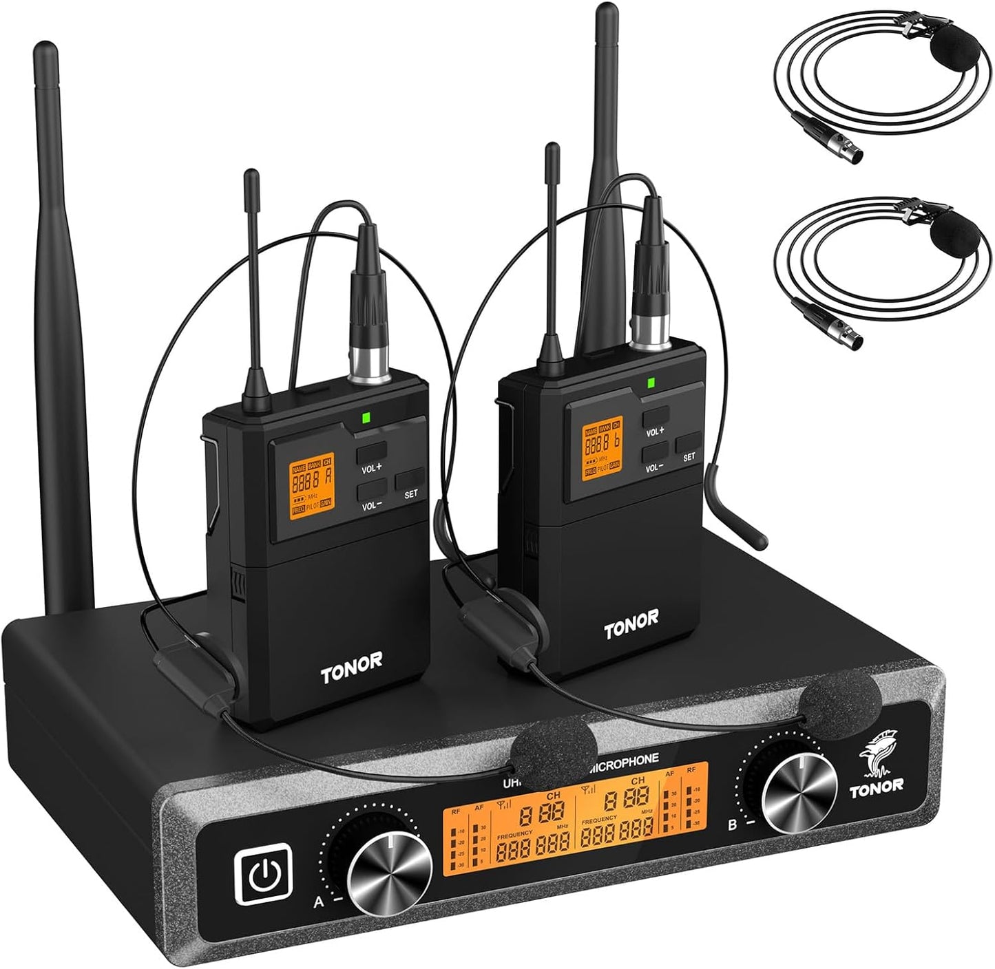 TONOR UHF Wireless Microphones System - 200ft Range for Ultimate Performance