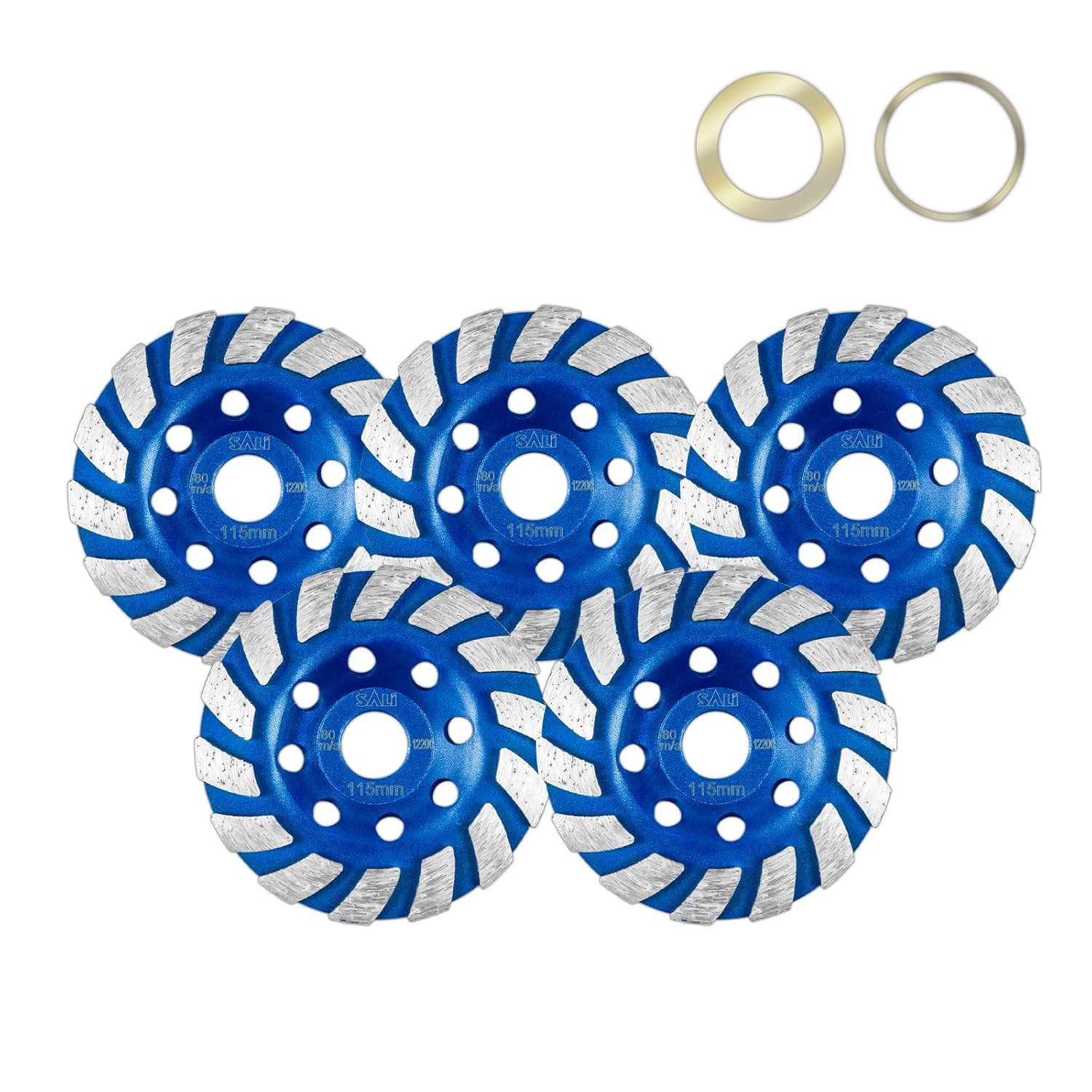 SALI 5pcs Diamond Concrete Grinding Wheel 4 1/2 inch for Polishing