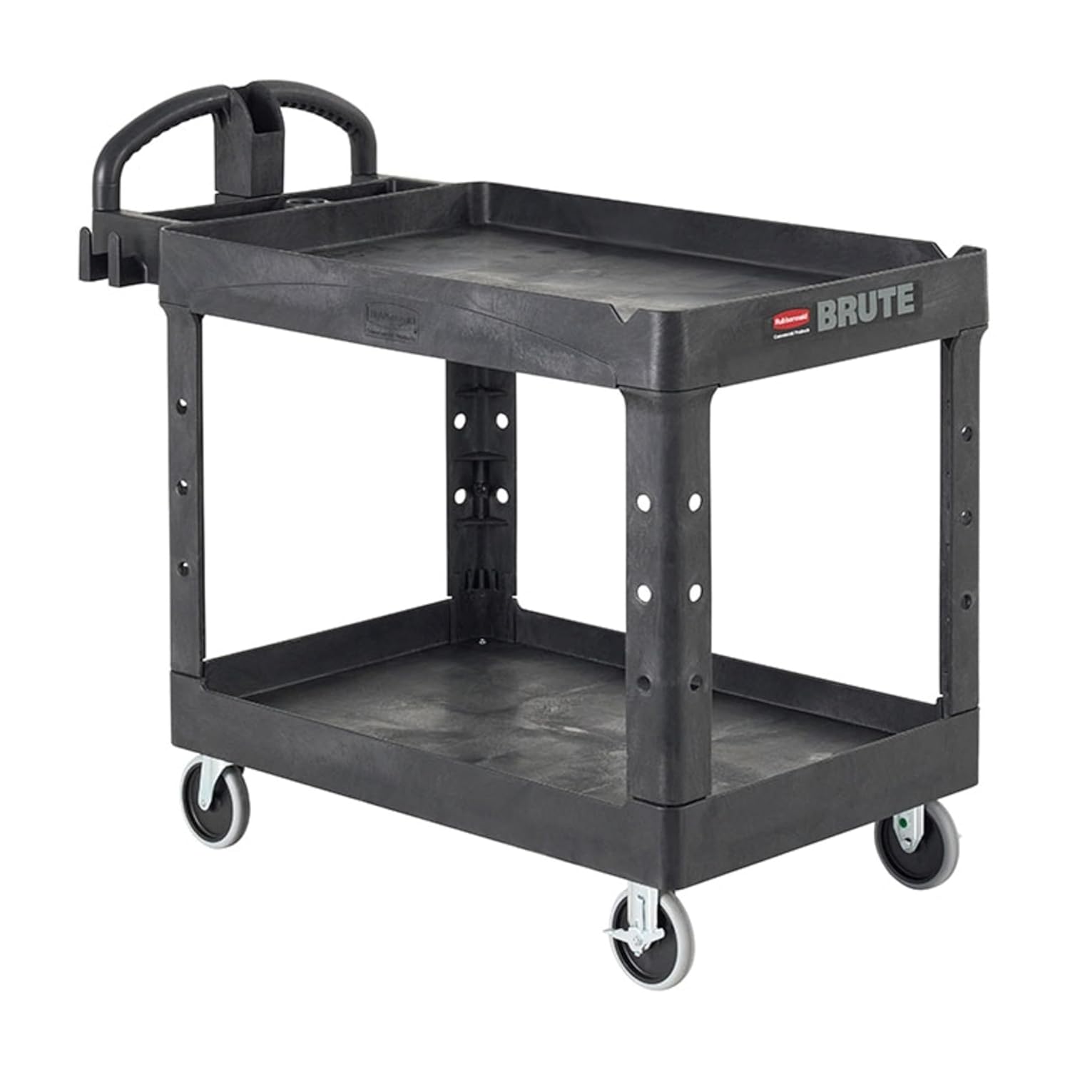 Durable 2-Shelf Utility Cart for Heavy Loads and Easy Use