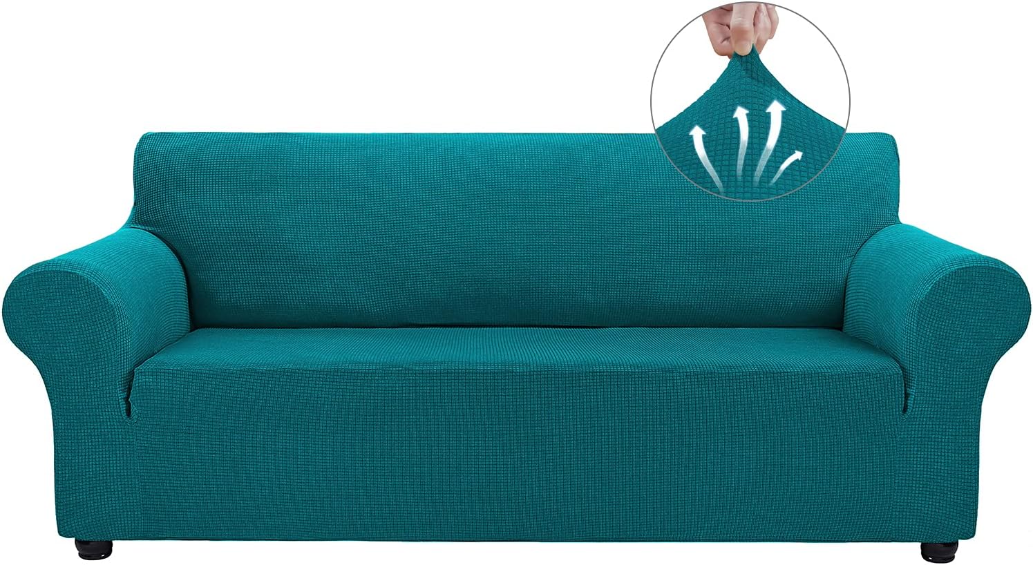 Asnomy Couch Covers for 3 Cushion Couch Slipcovers in Peacock Blue