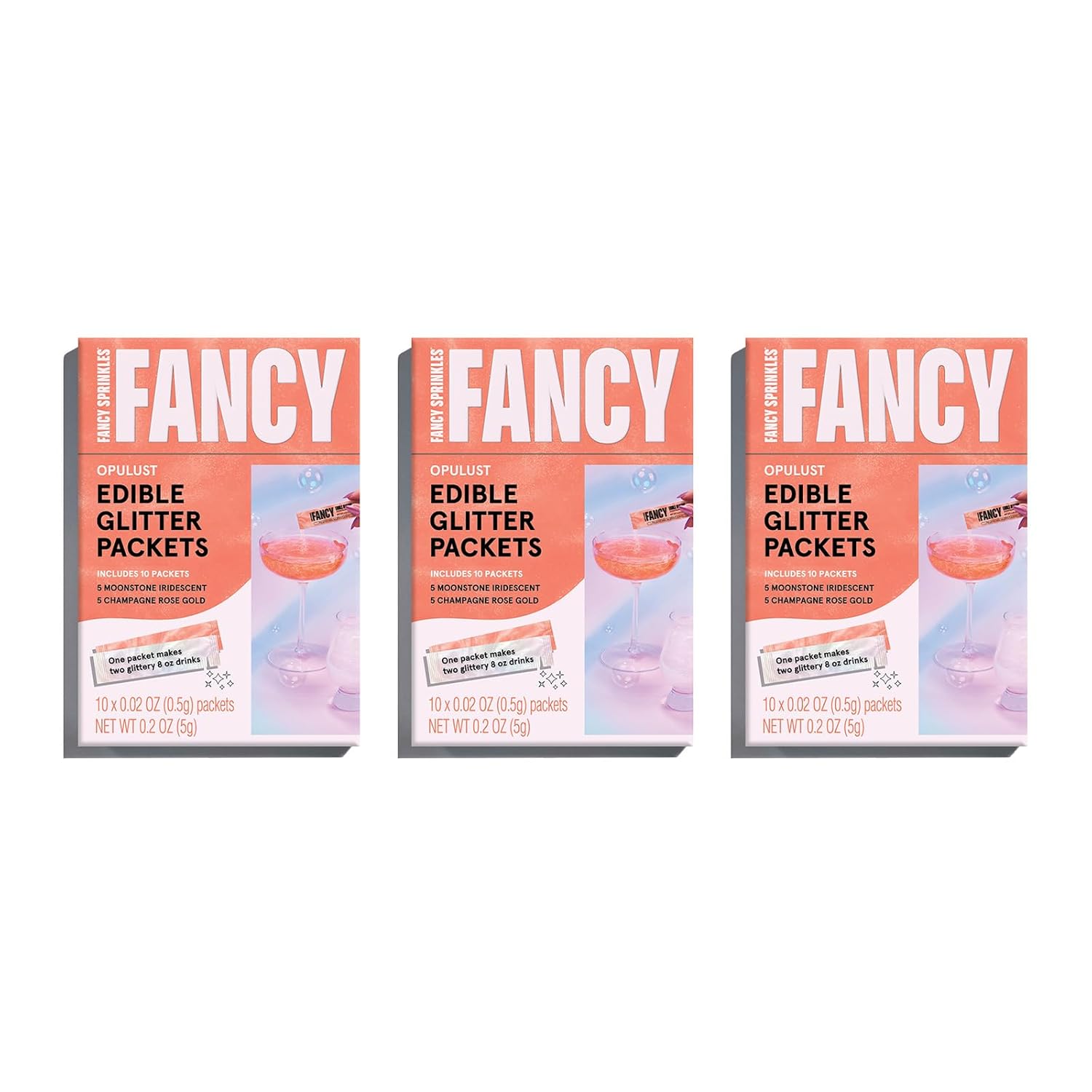 Fancy Edible Glitter Packets for Sparkling Drinks & Cocktails