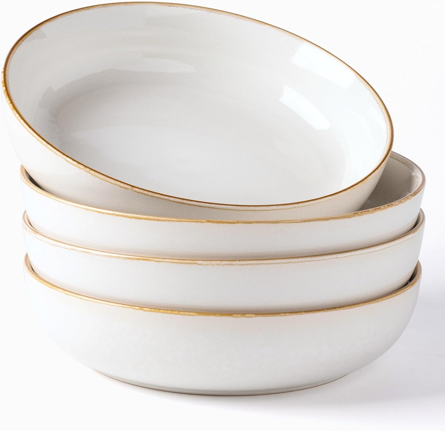 Large Ceramic Pasta Bowls Set of 4 - Perfect for Any Meal