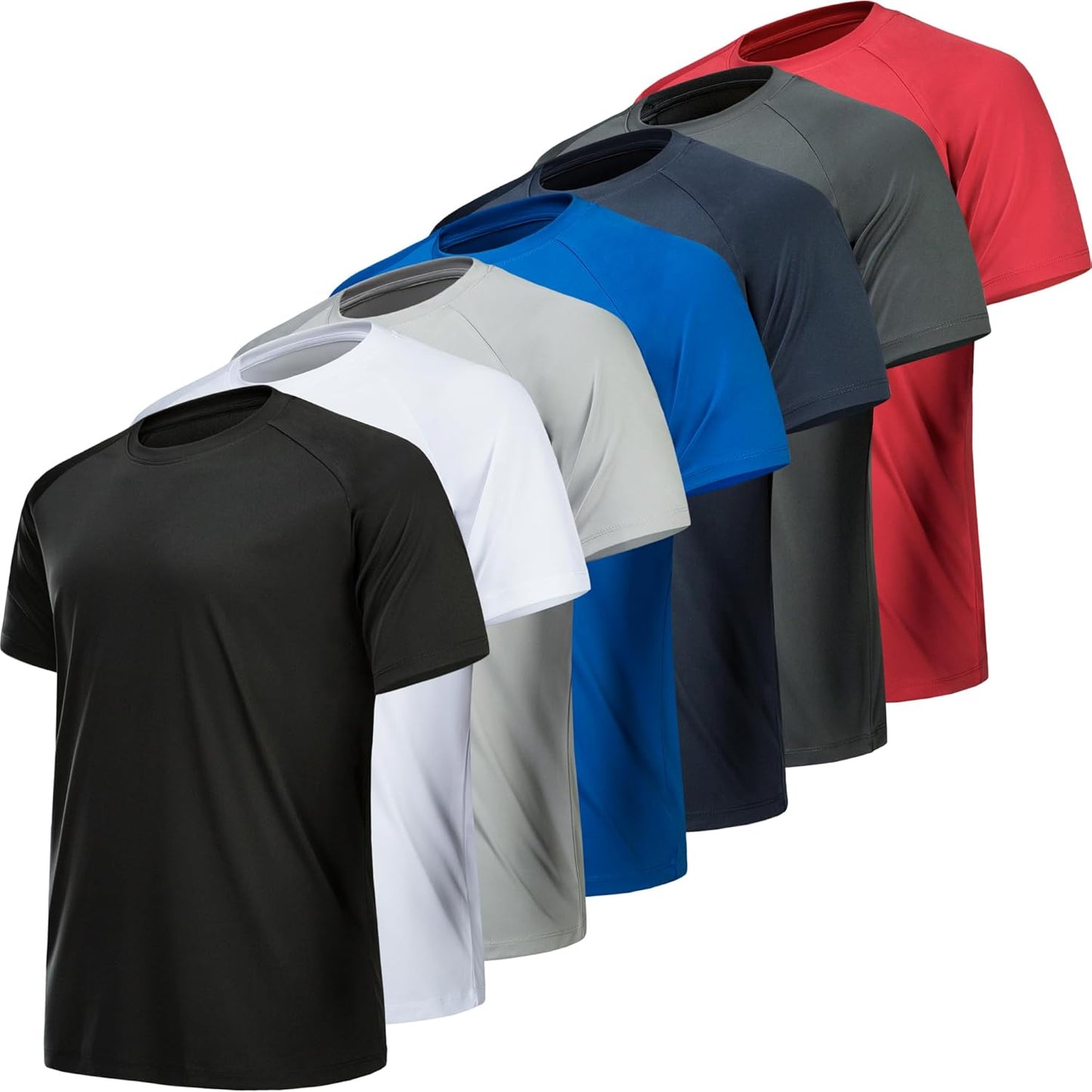 7 Pack Workout Shirts for Men Quick Dry Moisture Wicking T-Shirts