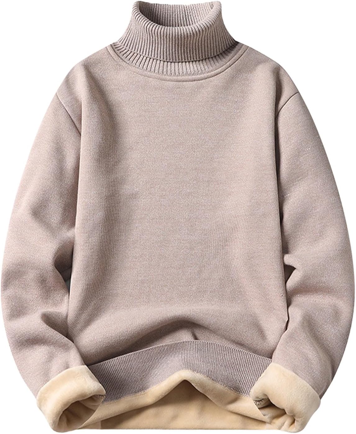 Warm Fleece-Lined Turtleneck Sweater