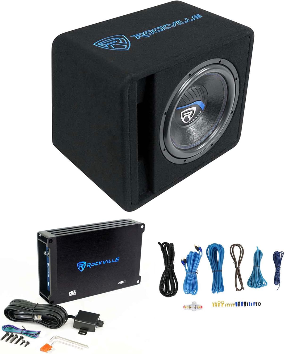 Rockville SK512 Package 12in K5 Subwoofer with DB11 Amp and Kit