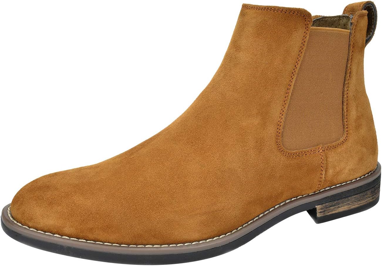 Bruno Marc Men's Suede Leather Chelsea Ankle Boots for Comfort