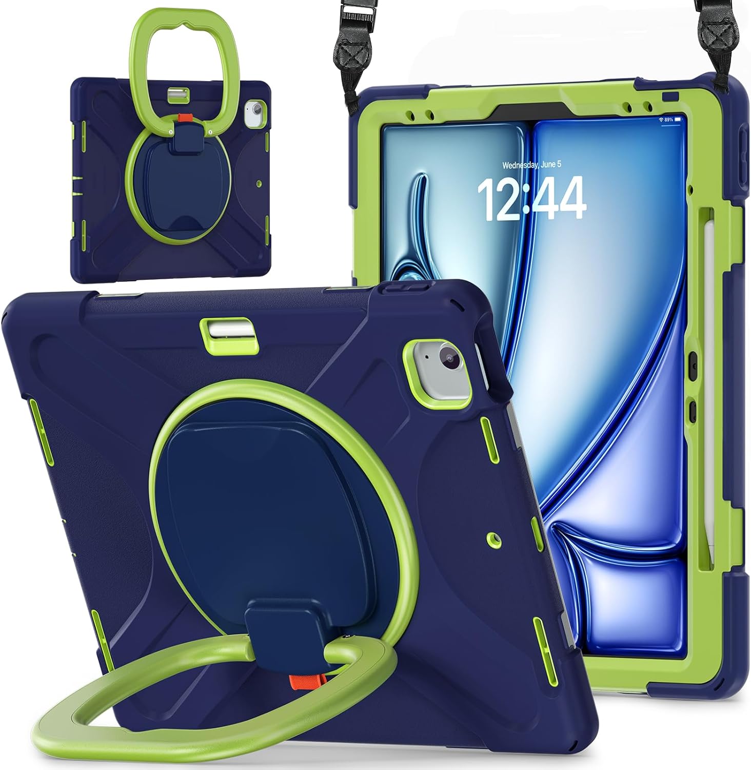 MEEgoodo iPad Air 13 inch & Pro 12.9 Case with Stand & Strap