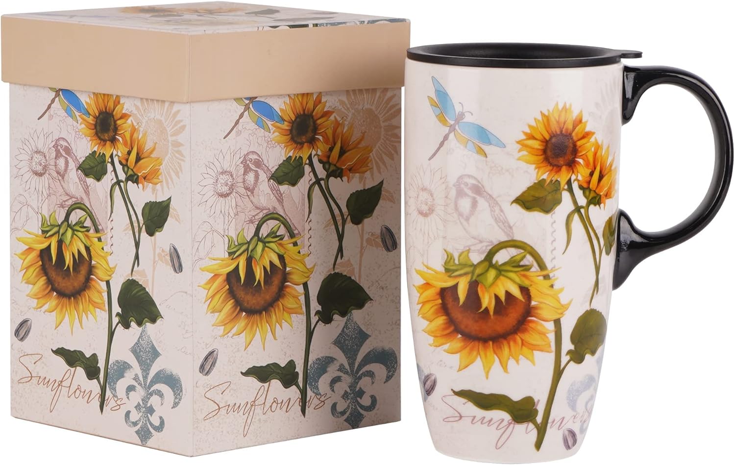 DUSVALLY Sunflower Coffee Mug 500ML/17OZ - Enjoy Your Favorite Beverage in Style!