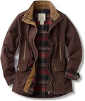 CQR Women's Twill All Cotton Flannel Shirt Jacket - Warm Layering