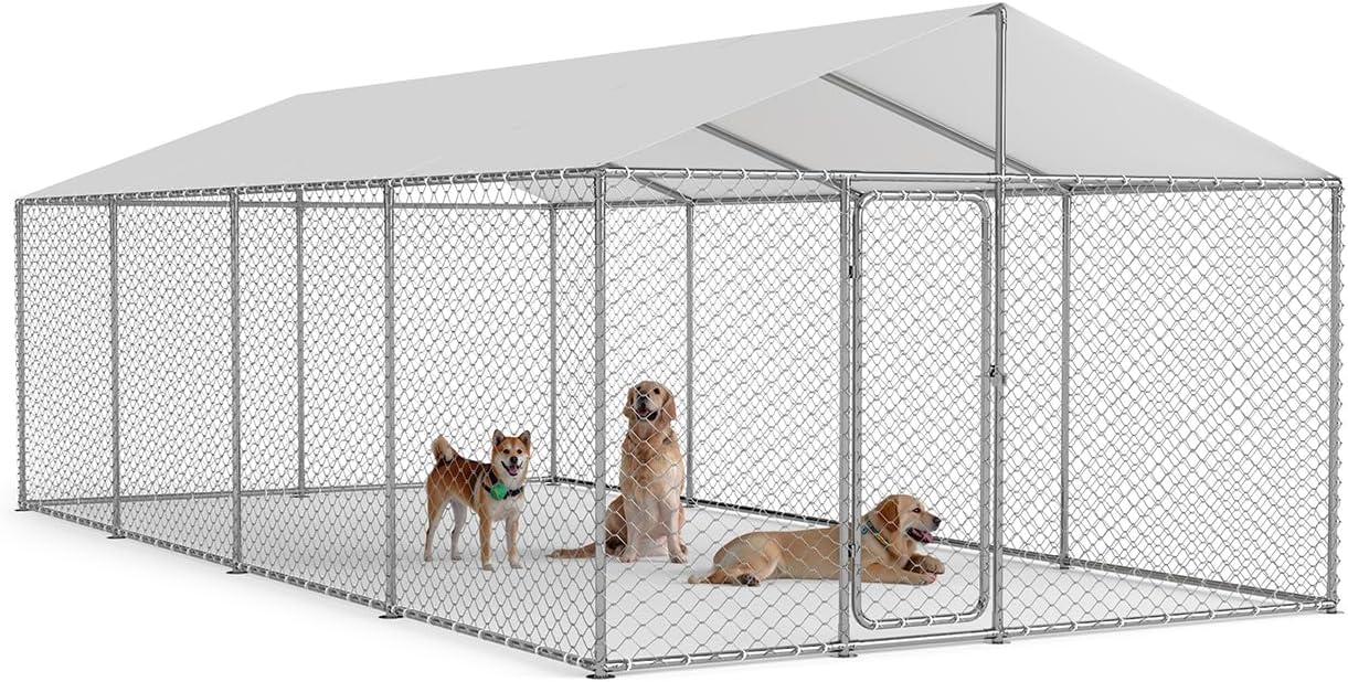 20x10 FT Heavy Duty Outdoor Dog Kennel with Secure Locking