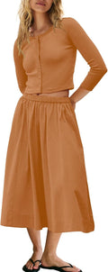 Panadila Womens 2 Piece Lounge Sets Matching Vacation Outfits Skirt