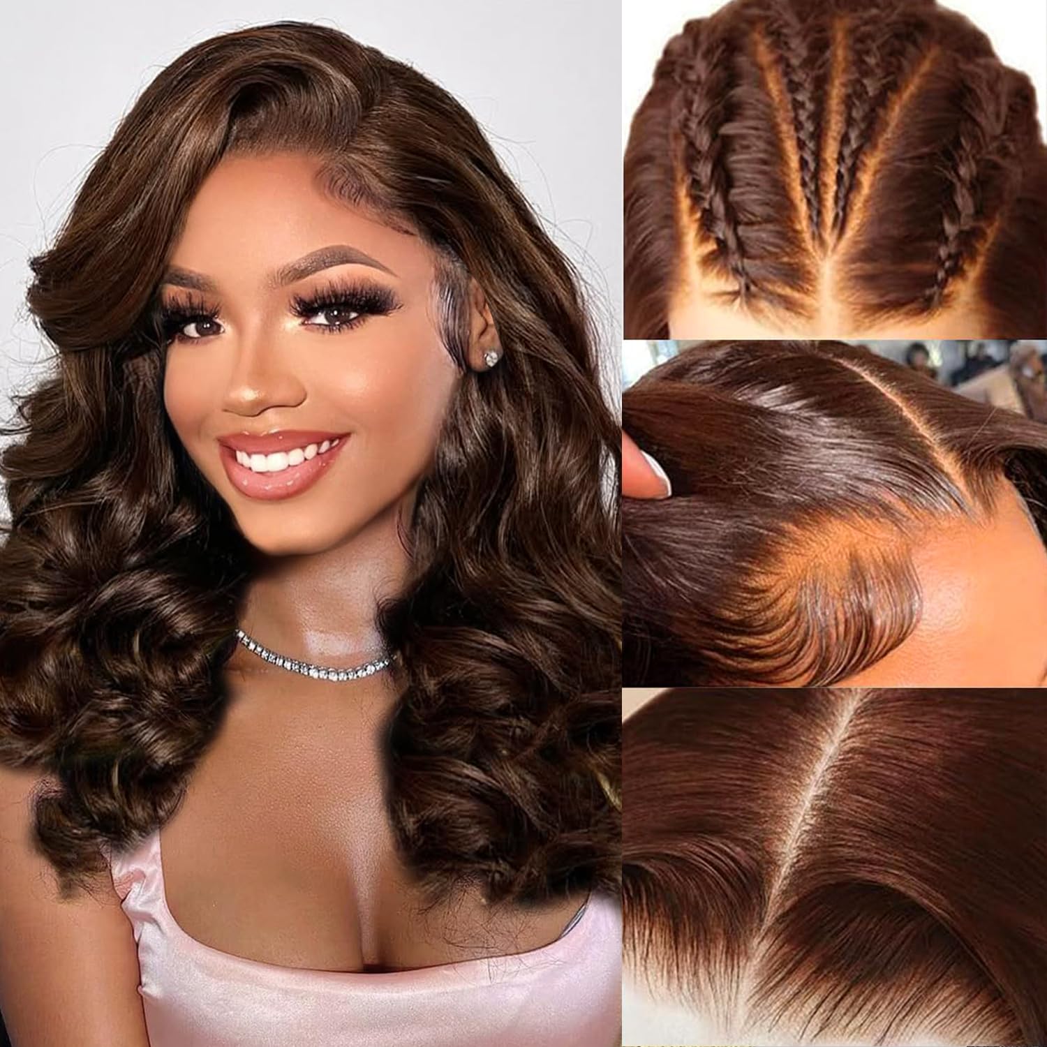 Chocolate Brown Lace Front Wig 13x6 Loose Wave for Women