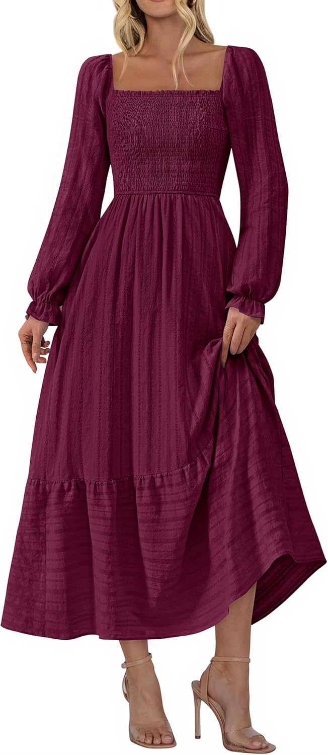 BTFBM Women Maxi Fall Dresses for Wedding Guests and More