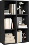 Bookshelf Cube Shelf with 6 Compartments - Compact Storage for Home