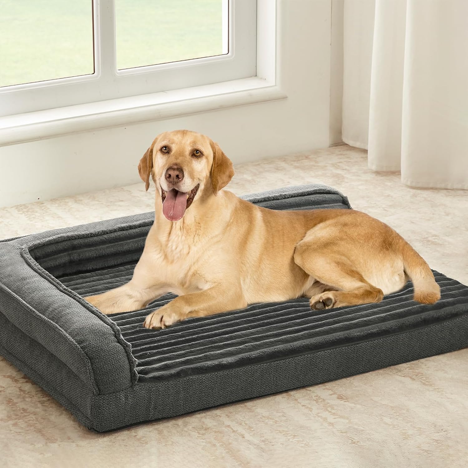 Orthopedic Dog Beds for Large Dogs with Waterproof Foam Support