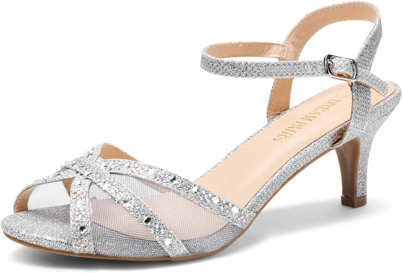 DREAM PAIRS Women's Nina Low Heel Pump Sandals for Comfort