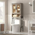 Over The Toilet Storage Cabinet with Tempered Glass Doors - Space