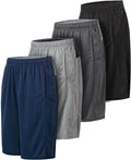 Essential Elements 4 Pack Mens Dry-Fit Active Athletic Shorts - Quick