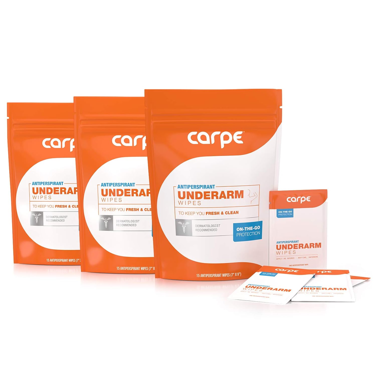 Carpe On-the-Go Antiperspirant Wipes for Sweat Relief Anytime