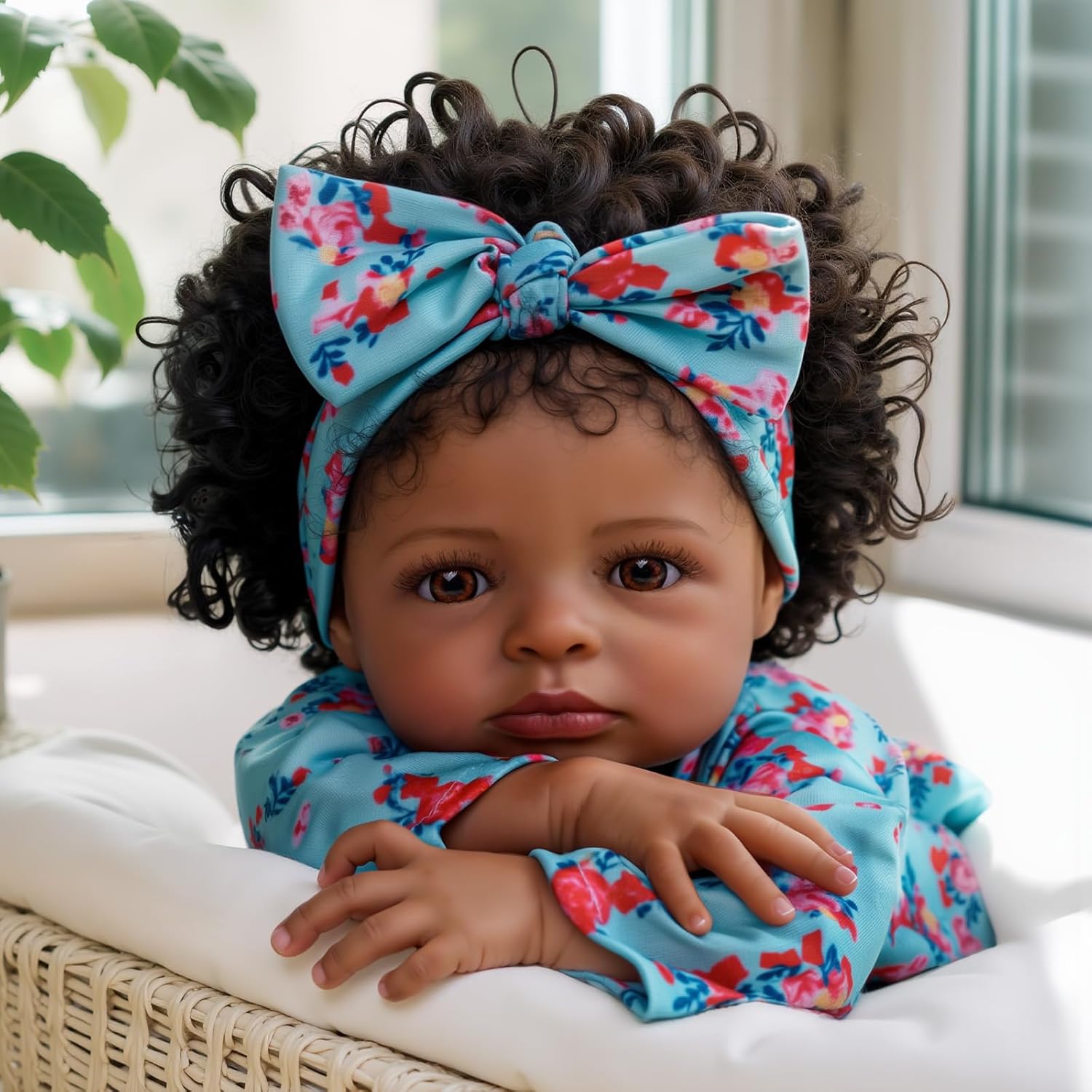 Lifelike Reborn Black Girl Doll - 18-Inch Realistic Baby Toy