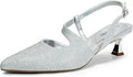 Low Kitten Heels Slingback Pointed Toe Pumps - Comfortable Dress Shoes