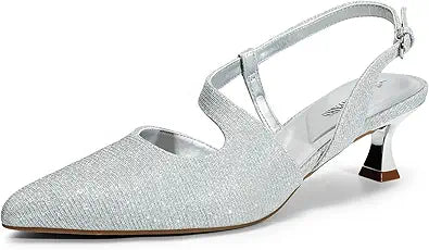 DREAM PAIRS Low Kitten Heels for Women Slingback Adjustable Strap