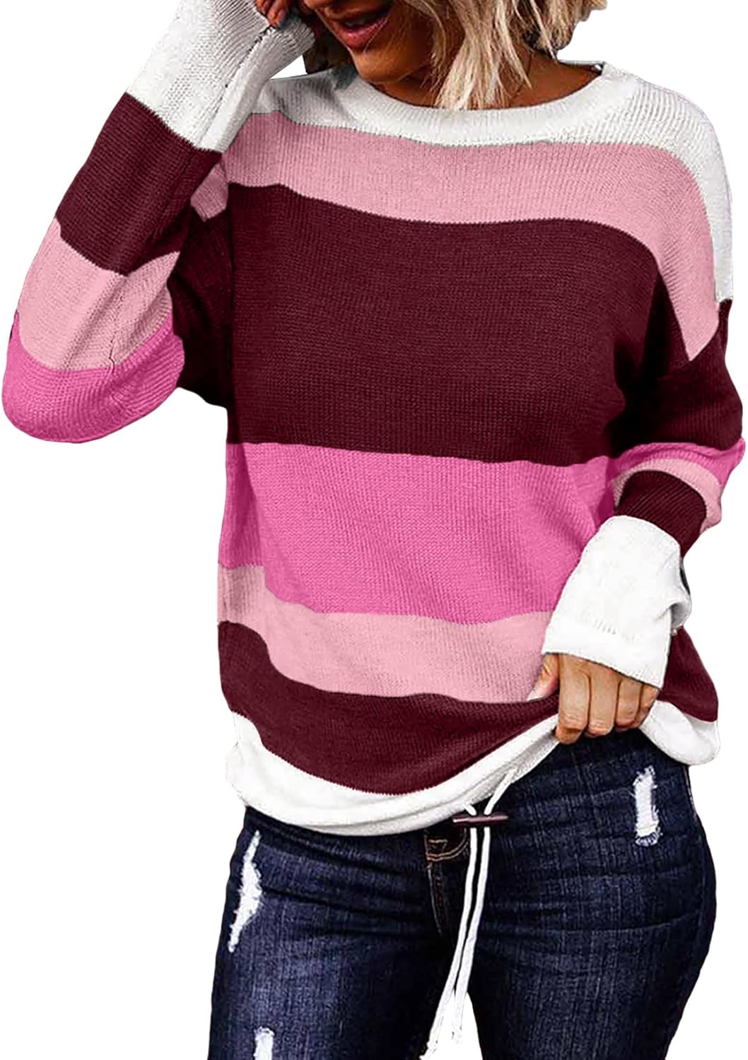 Dokotoo Womens Sweaters Striped Fall Winter Outfits 2025 Style